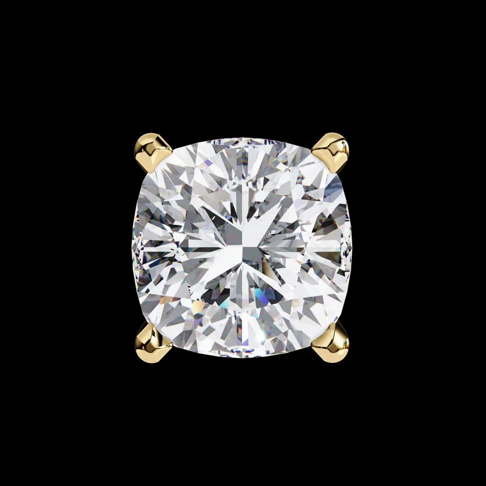 Classic Lab Grown Diamond Cushion Solitaire Stud Earrings - Image 5 Classic Lab Grown Diamond Cushion Solitaire Stud Earrings, view 5 of 16