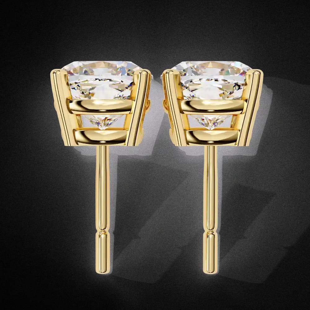 Classic Lab Grown Diamond Cushion Solitaire Stud Earrings - Image 8 Classic Lab Grown Diamond Cushion Solitaire Stud Earrings, view 8 of 16