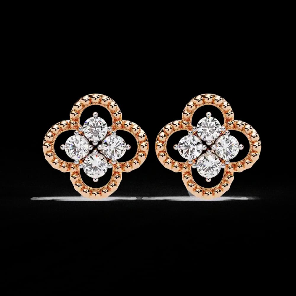 Classic Floral Lab Grown Diamond Earrings - Image 1 Classic Floral Lab Grown Diamond Earrings, view 1 of 15
