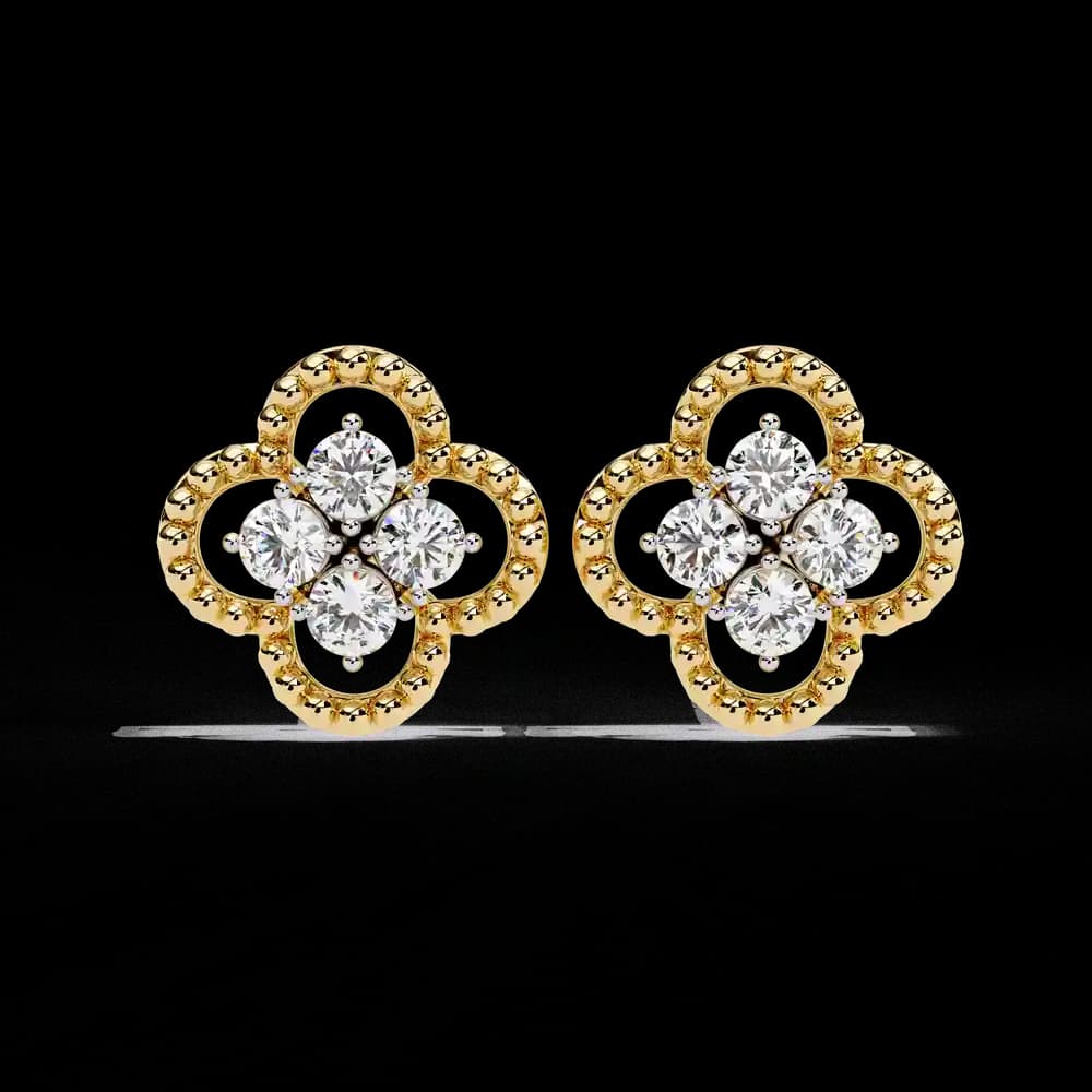 Classic Floral Lab Grown Diamond Earrings - Image 14 Classic Floral Lab Grown Diamond Earrings, view 14 of 15