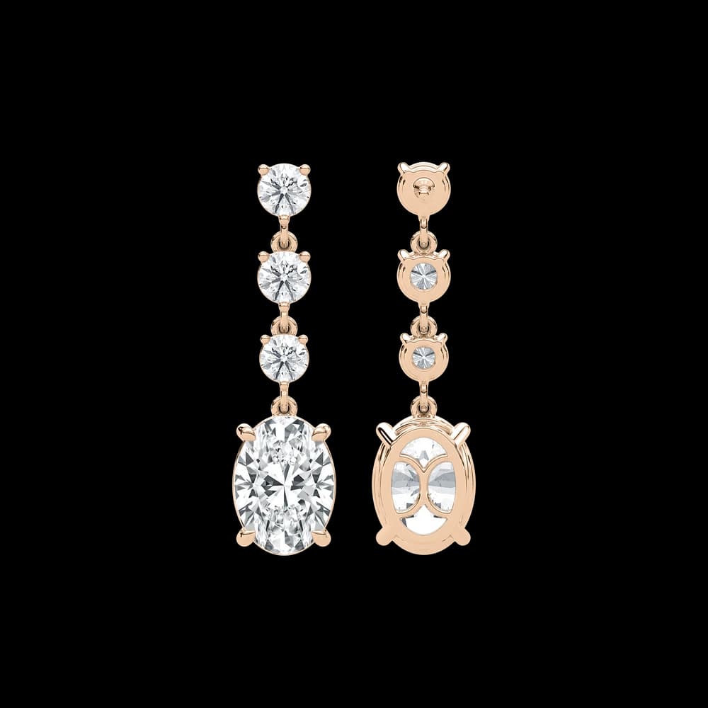 Classic Four-Stone Drop Lab Grown Diamond Earrings - Image 3 Classic Four-Stone Drop Lab Grown Diamond Earrings, view 3 of 4