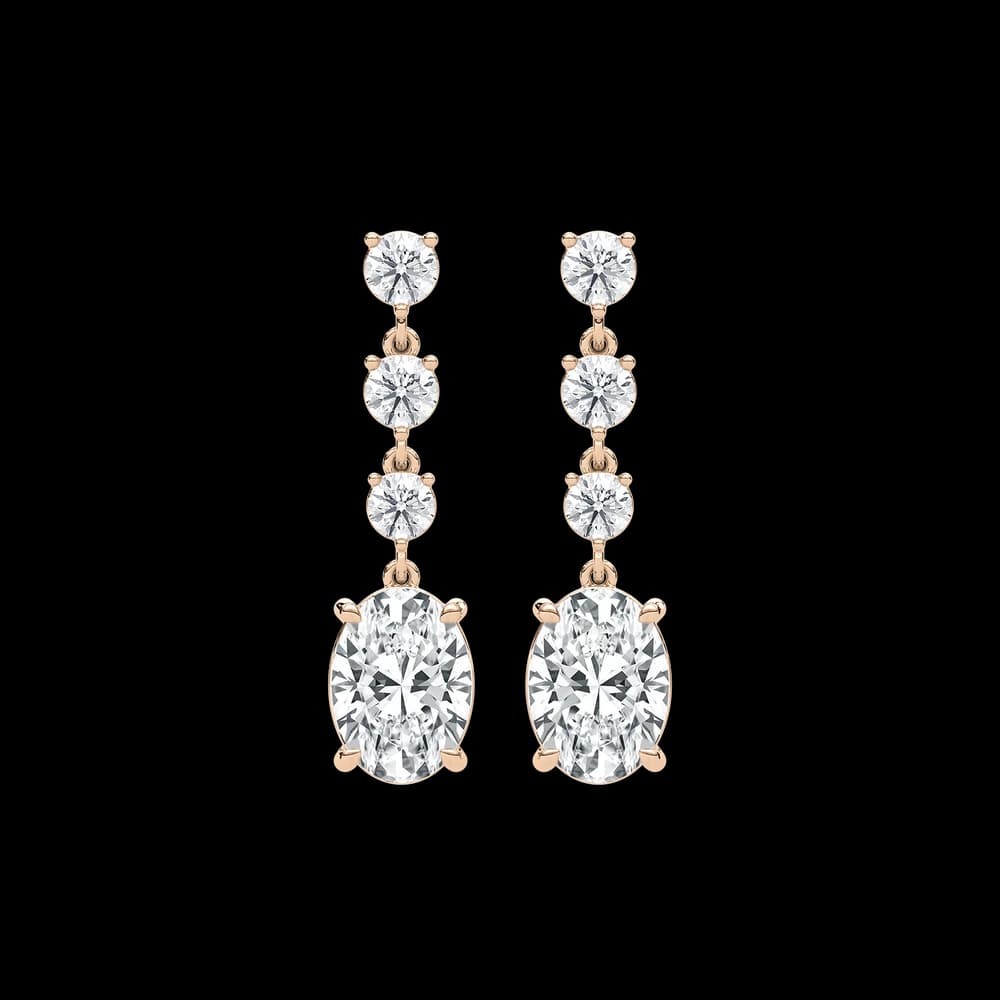 Classic Four-Stone Drop Lab Grown Diamond Earrings - Image 4 Classic Four-Stone Drop Lab Grown Diamond Earrings, view 4 of 4