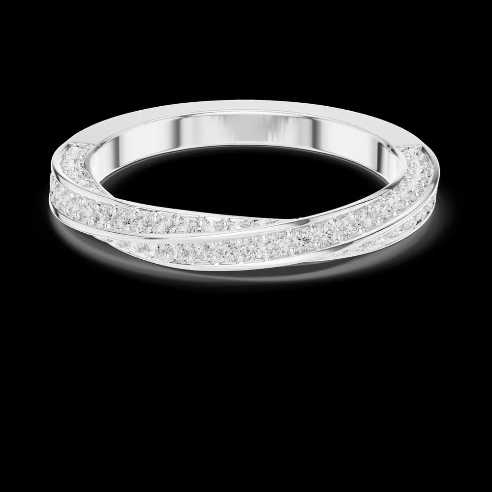 Twisted Micro-Pavé Diamond Gold Ring - Image 2 Twisted Micro-Pavé Diamond Gold Ring, view 2 of 6