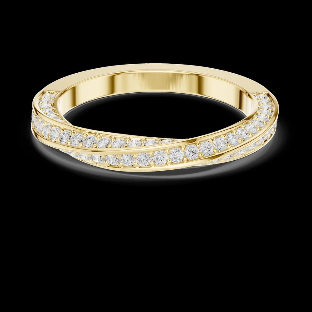 Twisted Micro-Pavé Diamond Gold Ring - Image 3 Twisted Micro-Pavé Diamond Gold Ring, view 3 of 6