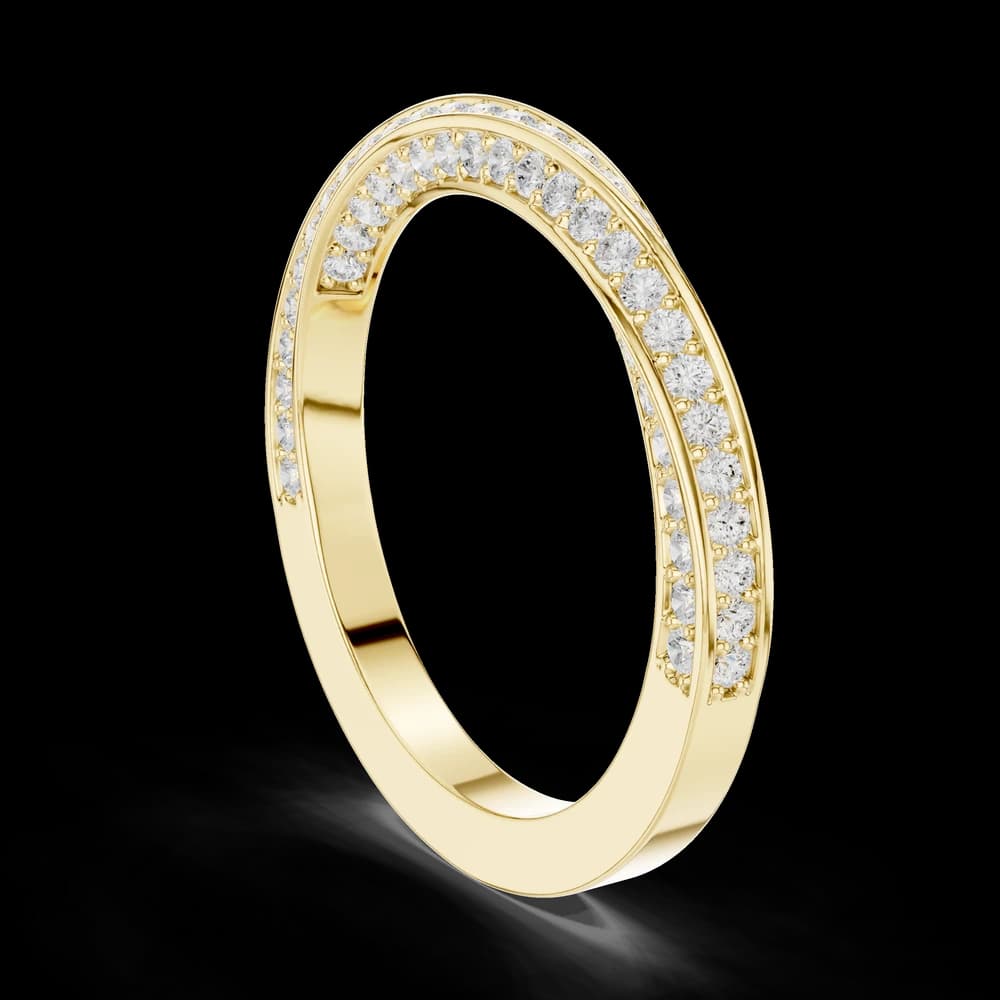 Twisted Micro-Pavé Diamond Gold Ring - Image 4 Twisted Micro-Pavé Diamond Gold Ring, view 4 of 6