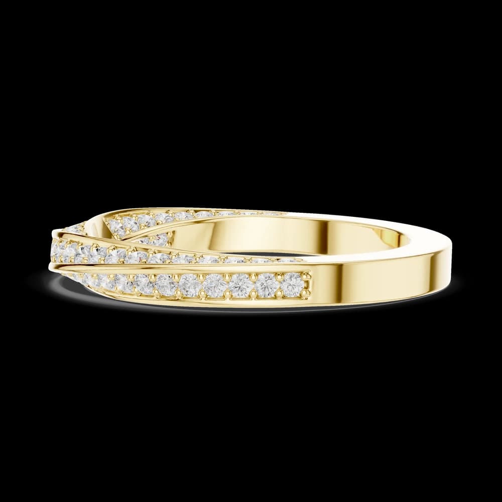 Twisted Micro-Pavé Diamond Gold Ring - Image 6 Twisted Micro-Pavé Diamond Gold Ring, view 6 of 6