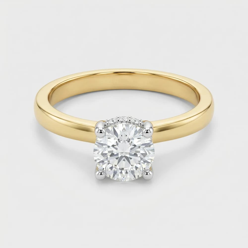 Refined Round Solitaire Lab Grown Diamond Ring - Image 1 Refined Round Solitaire Lab Grown Diamond Ring, view 1 of 3