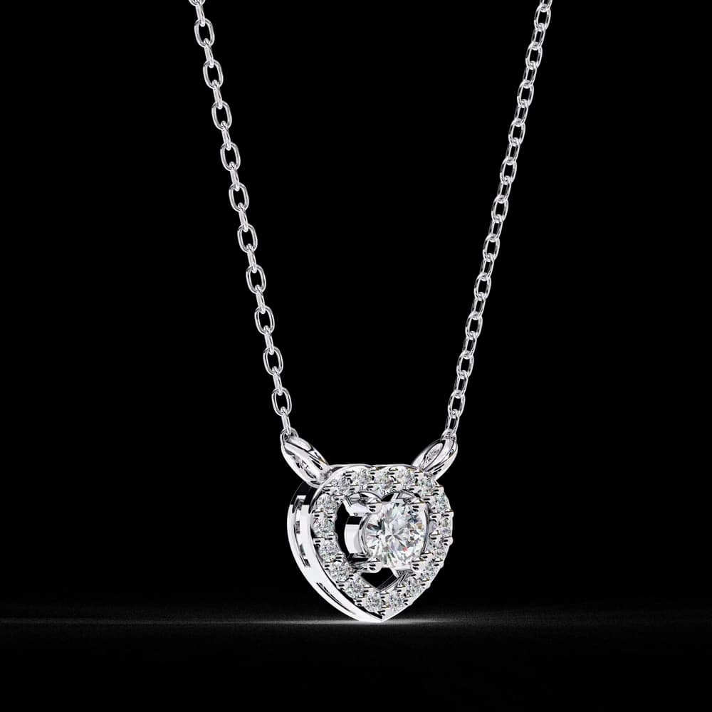 Classic Heart Lab Grown Diamond Pendant Necklace - Image 10 Classic Heart Lab Grown Diamond Pendant Necklace, view 10 of 22