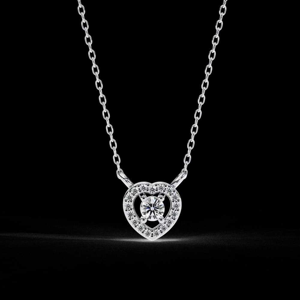 Classic Heart Lab Grown Diamond Pendant Necklace - Image 9 Classic Heart Lab Grown Diamond Pendant Necklace, view 9 of 22