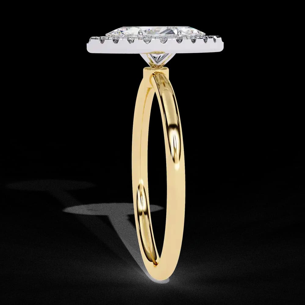 Classic Marquise Cut Lab Grown Diamond Halo Ring - Image 6 Classic Marquise Cut Lab Grown Diamond Halo Ring, view 6 of 10
