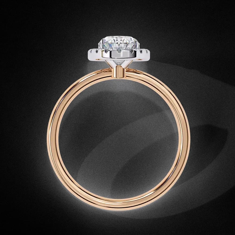 Classic Oval Cut Lab Grown Diamond Halo Engagement Ring - Image 10 Classic Oval Cut Lab Grown Diamond Halo Engagement Ring, view 10 of 12