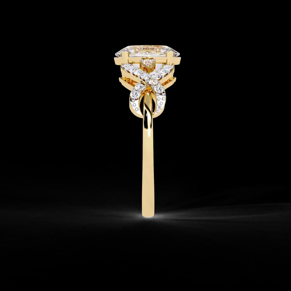 Classic Oval Lab Grown Diamond Engagement Ring with Twisted Shank - Image 4 Classic Oval Lab Grown Diamond Engagement Ring with Twisted Shank, view 4 of 12