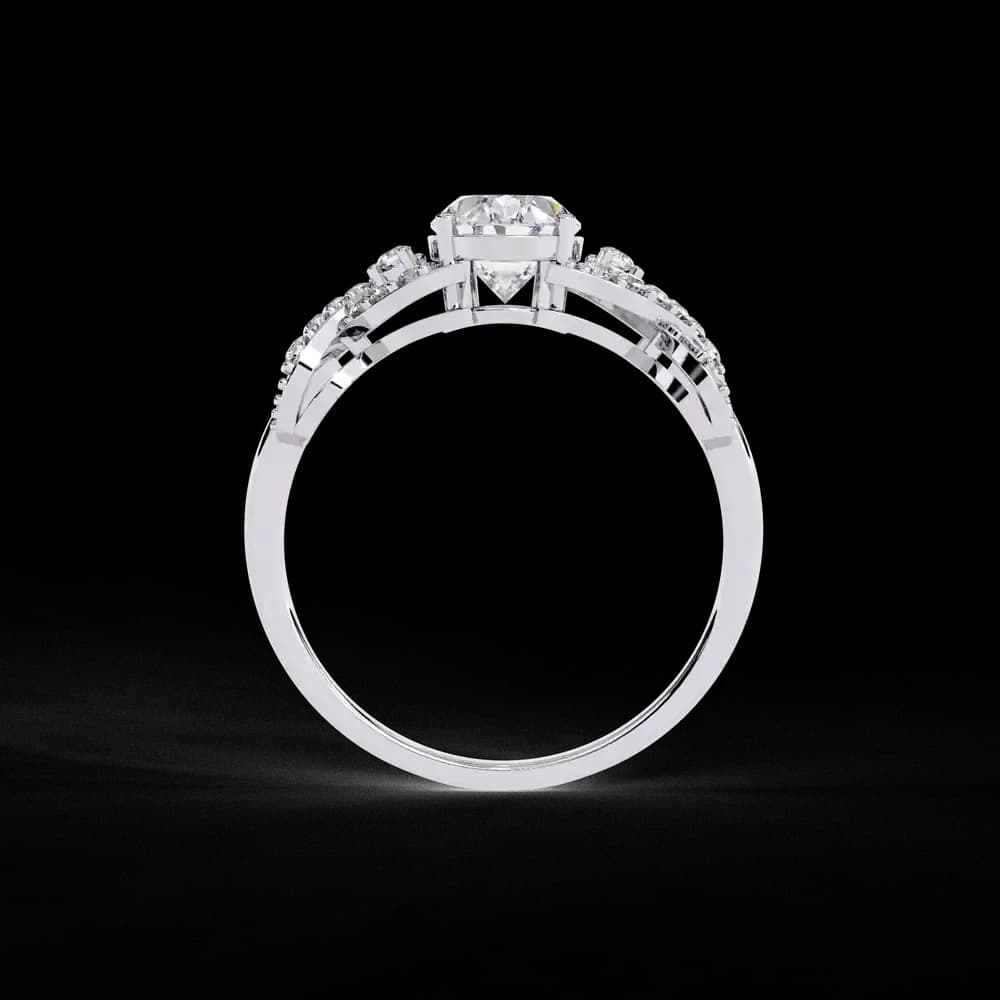 Classic Oval Lab Grown Diamond Engagement Ring with Twisted Shank - Image 5 Classic Oval Lab Grown Diamond Engagement Ring with Twisted Shank, view 5 of 12