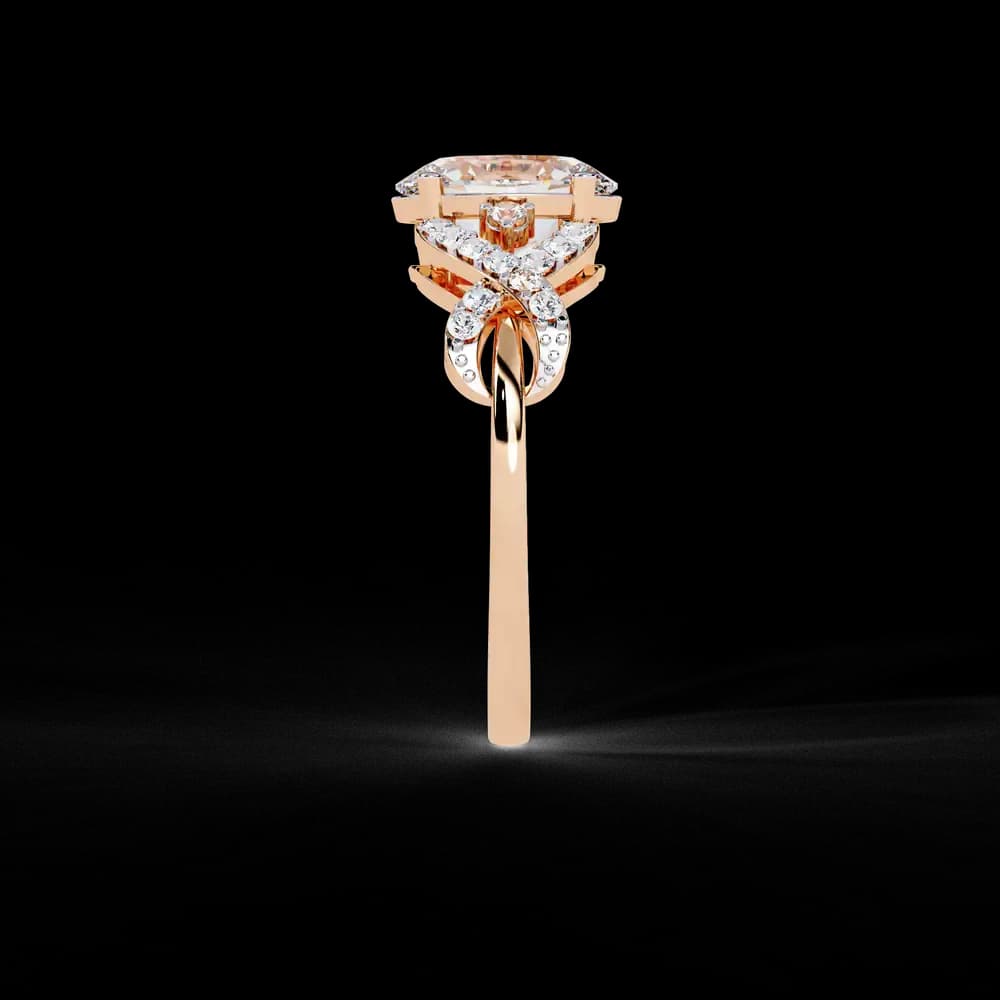 Classic Oval Lab Grown Diamond Engagement Ring with Twisted Shank - Image 9 Classic Oval Lab Grown Diamond Engagement Ring with Twisted Shank, view 9 of 12