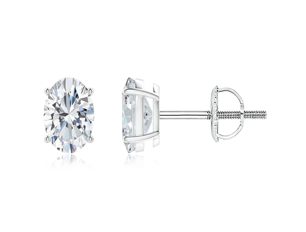 Classic Oval Solitaire Studs - Image 1 Classic Oval Solitaire Studs, view 1 of 3