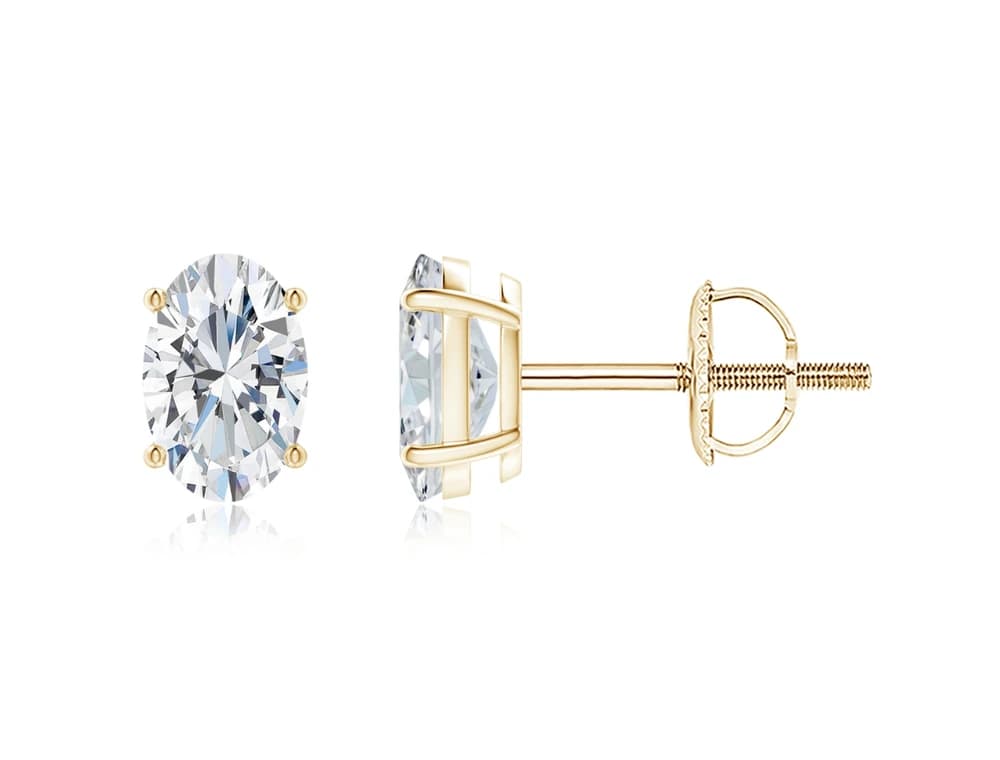 Classic Oval Solitaire Studs - Image 2 Classic Oval Solitaire Studs, view 2 of 3