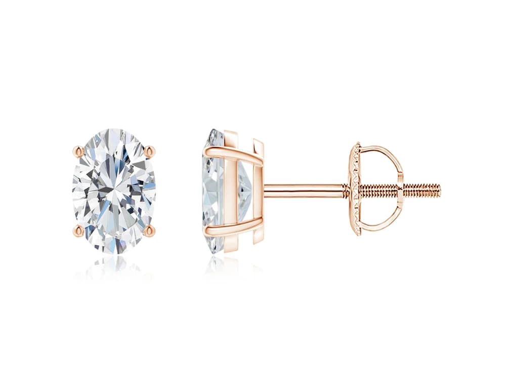 Classic Oval Solitaire Studs - Image 3 Classic Oval Solitaire Studs, view 3 of 3