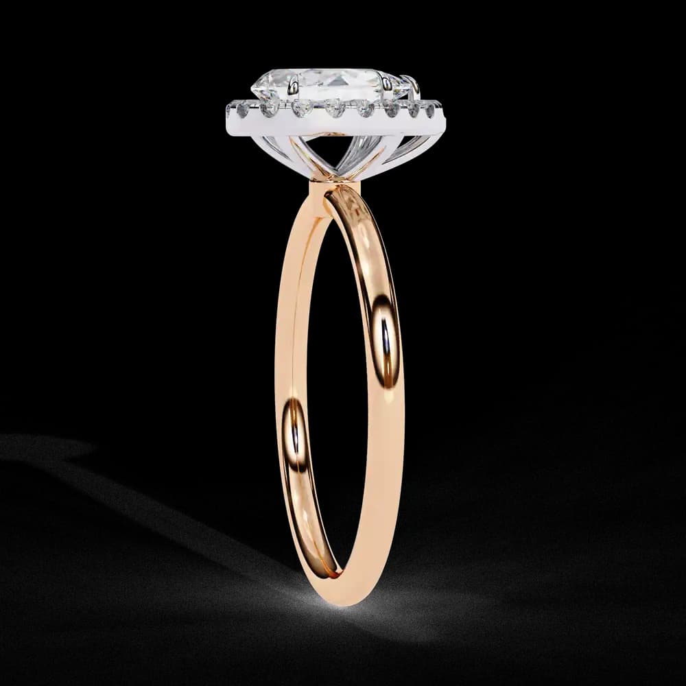Classic Pear Cut Lab Grown Diamond Halo Ring - Image 10 Classic Pear Cut Lab Grown Diamond Halo Ring, view 10 of 12