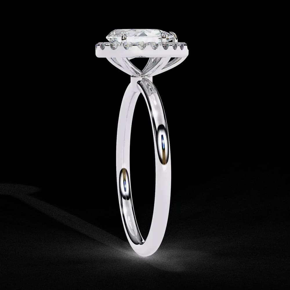 Classic Pear Cut Lab Grown Diamond Halo Ring - Image 11 Classic Pear Cut Lab Grown Diamond Halo Ring, view 11 of 12