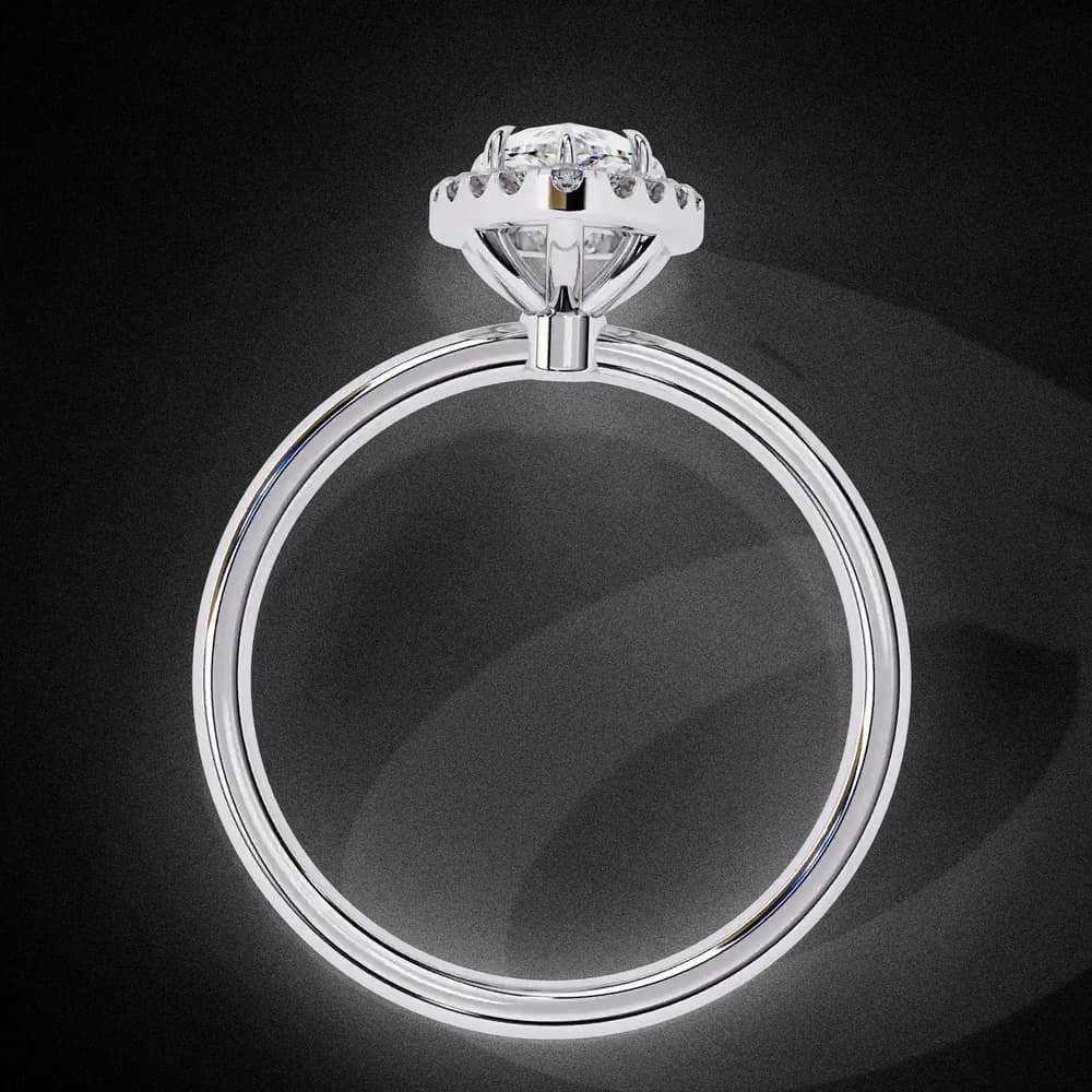 Classic Pear Cut Lab Grown Diamond Halo Ring - Image 5 Classic Pear Cut Lab Grown Diamond Halo Ring, view 5 of 12