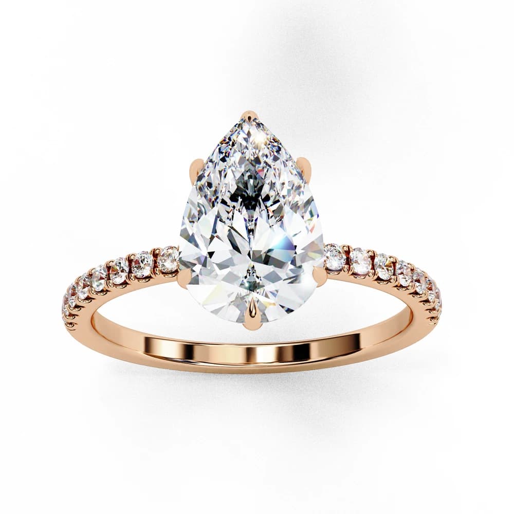 Classic Pear Shape Lab Grown Diamond Ring - Image 10 Classic Pear Shape Lab Grown Diamond Ring, view 10 of 13