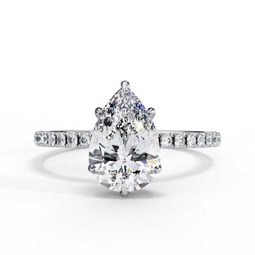 Classic Pear Shape Lab Grown Diamond Ring - Image 7 Classic Pear Shape Lab Grown Diamond Ring, view 7 of 13