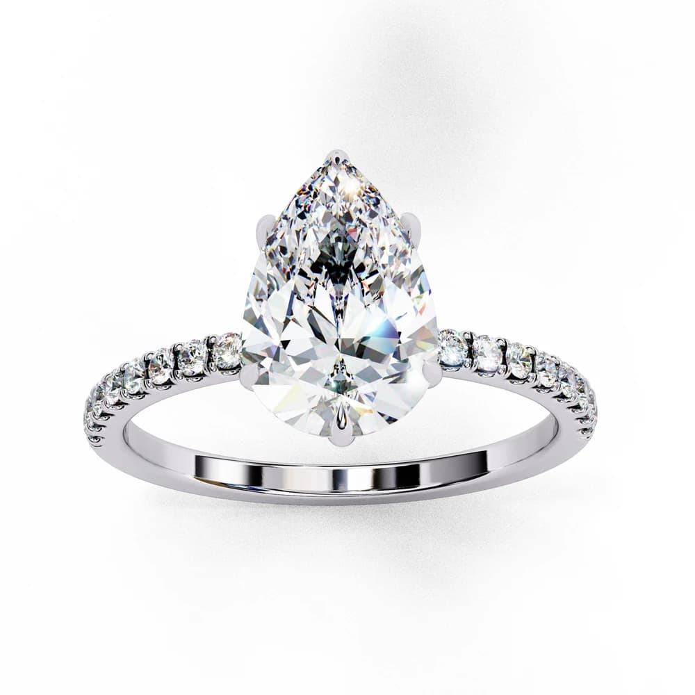 Classic Pear Shape Lab Grown Diamond Ring - Image 8 Classic Pear Shape Lab Grown Diamond Ring, view 8 of 13