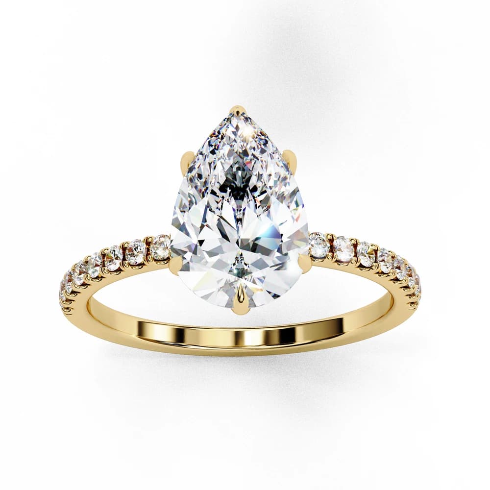 Classic Pear Shape Lab Grown Diamond Ring - Image 9 Classic Pear Shape Lab Grown Diamond Ring, view 9 of 13