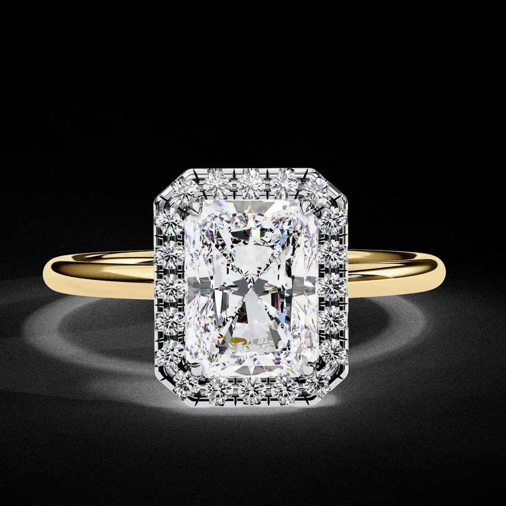 Classic Radiant Cut Lab Grown Diamond Halo Engagement Ring - Image 1 Classic Radiant Cut Lab Grown Diamond Halo Engagement Ring, view 1 of 12