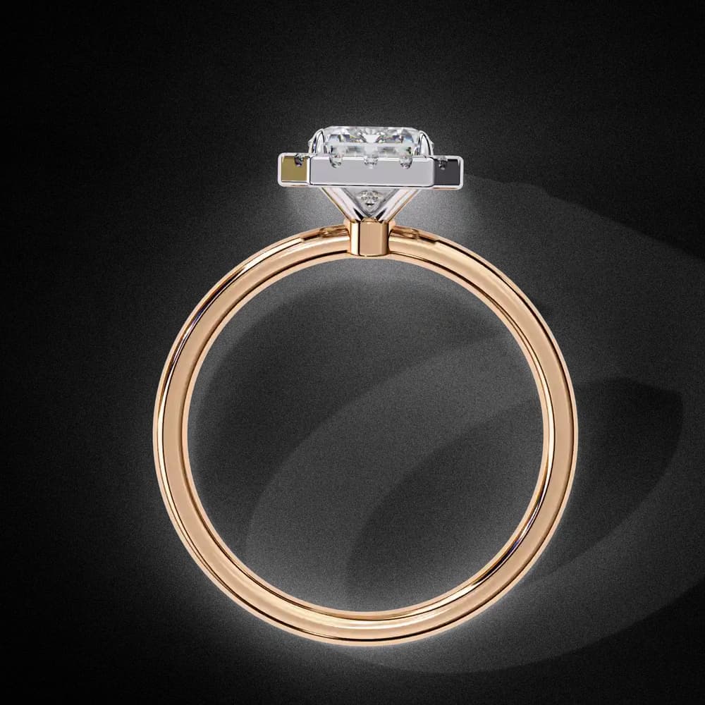 Classic Radiant Cut Lab Grown Diamond Halo Engagement Ring - Image 3 Classic Radiant Cut Lab Grown Diamond Halo Engagement Ring, view 3 of 12