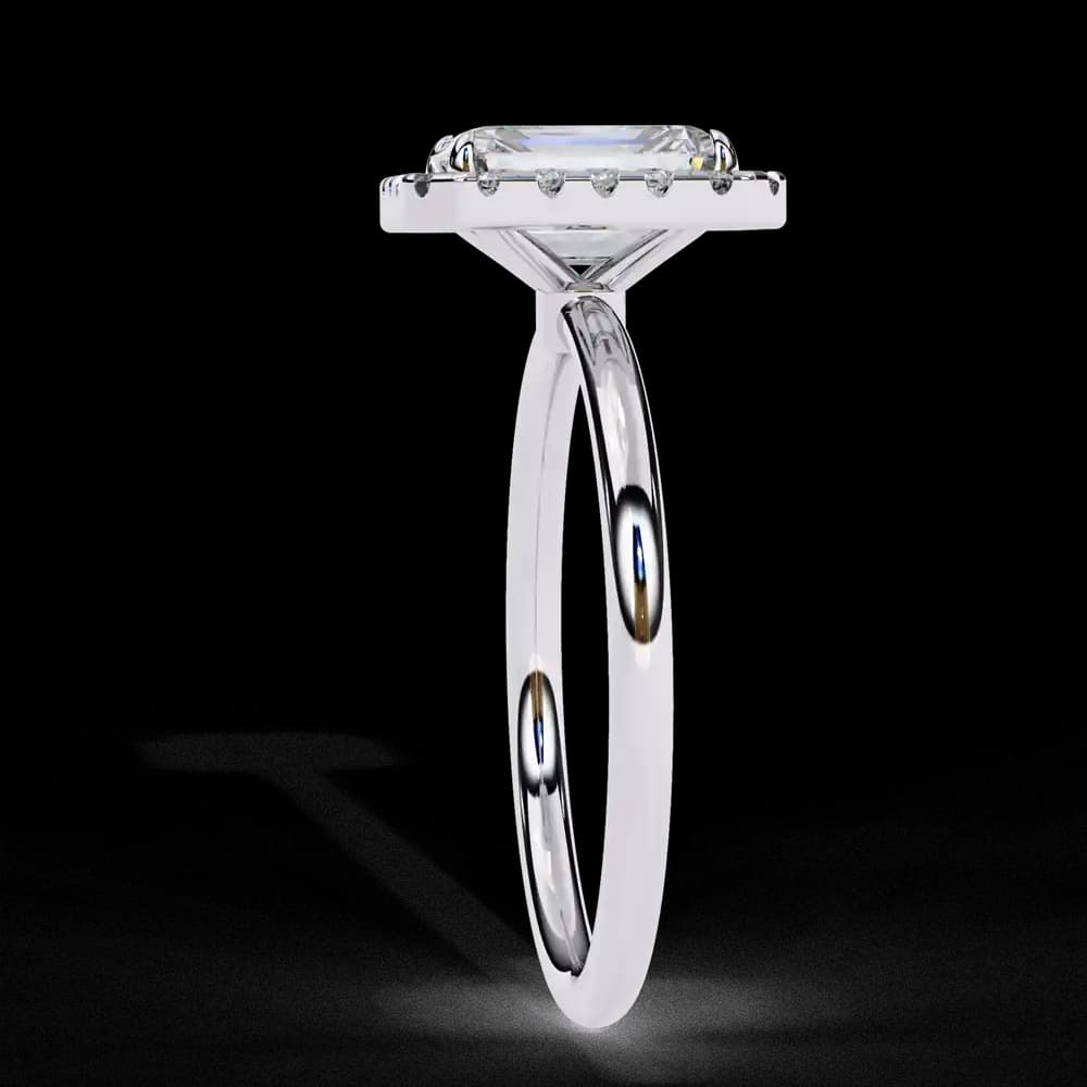Classic Radiant Cut Lab Grown Diamond Halo Engagement Ring - Image 5 Classic Radiant Cut Lab Grown Diamond Halo Engagement Ring, view 5 of 12