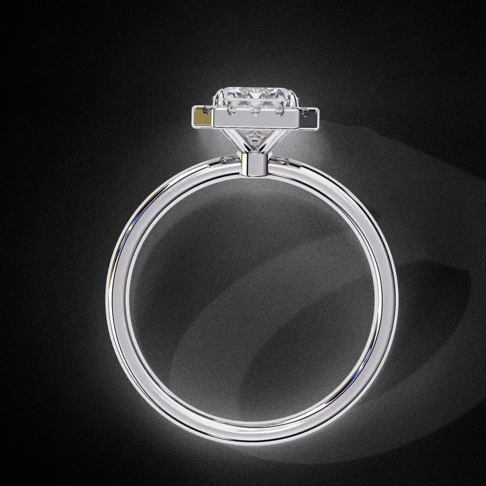 Classic Radiant Cut Lab Grown Diamond Halo Engagement Ring - Image 6 Classic Radiant Cut Lab Grown Diamond Halo Engagement Ring, view 6 of 12