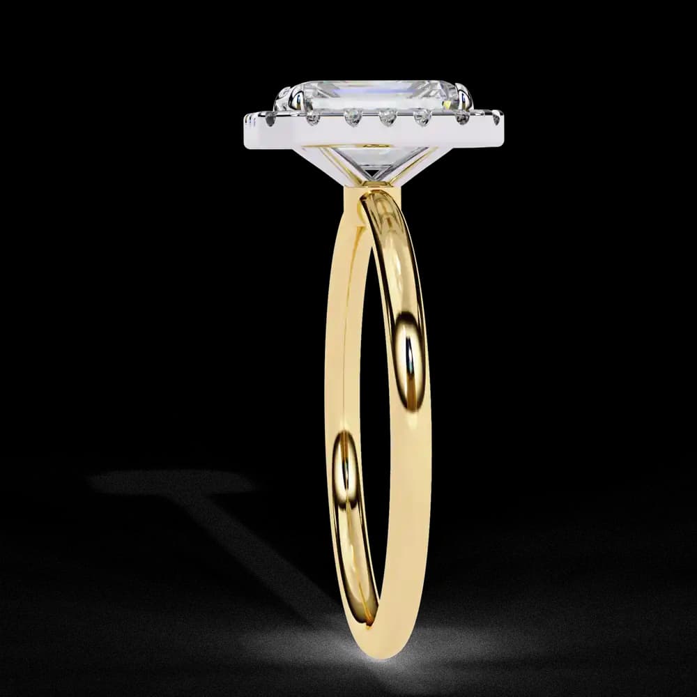 Classic Radiant Cut Lab Grown Diamond Halo Engagement Ring - Image 8 Classic Radiant Cut Lab Grown Diamond Halo Engagement Ring, view 8 of 12