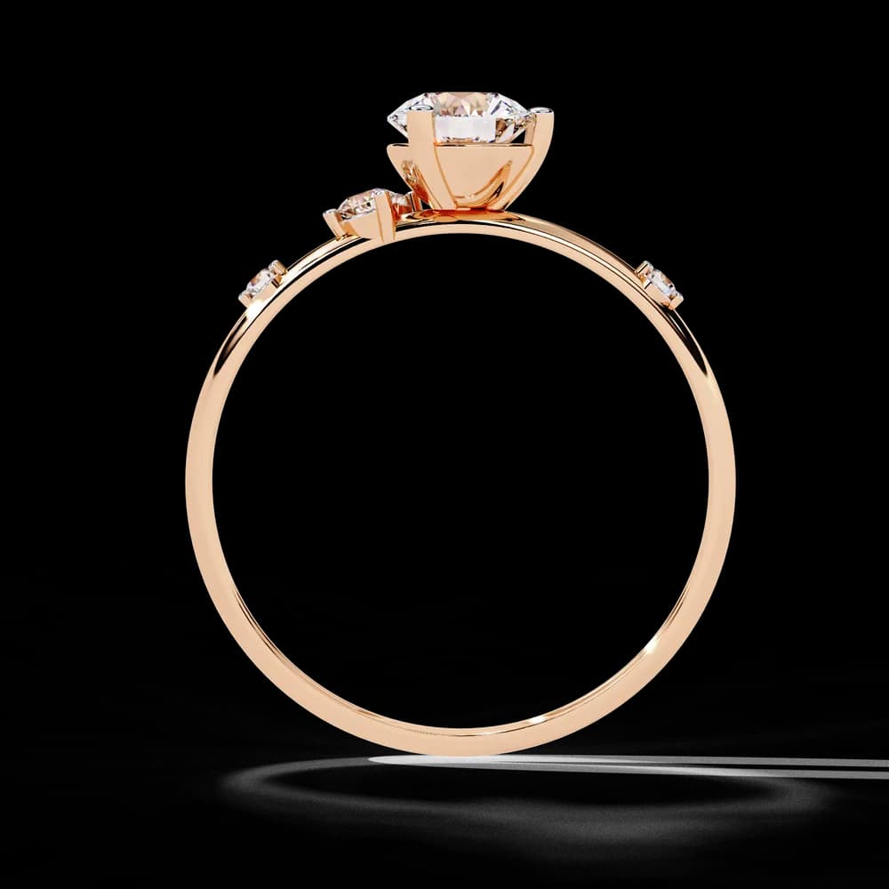 Rose Gold Lab Grown Diamond Engagement Ring - Image 3 Rose Gold Lab Grown Diamond Engagement Ring, view 3 of 15