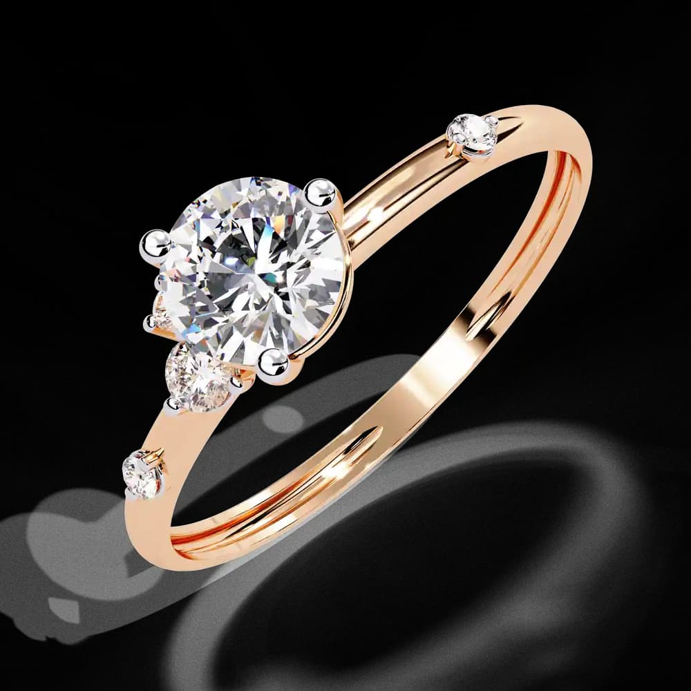 Rose Gold Lab Grown Diamond Engagement Ring - Image 4 Rose Gold Lab Grown Diamond Engagement Ring, view 4 of 15