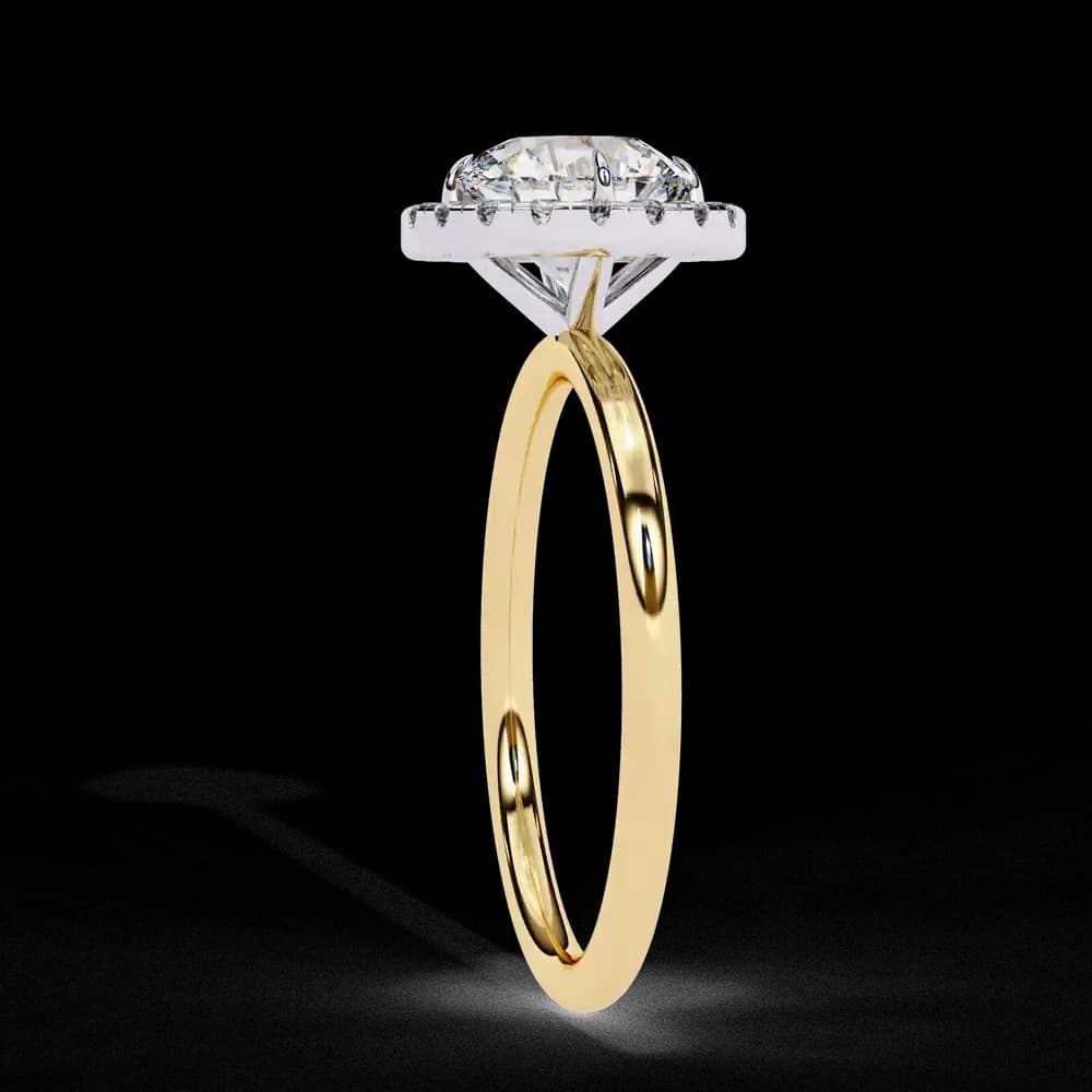 Classic Round Cut Lab Grown Diamond Halo Engagement Ring - Image 3 Classic Round Cut Lab Grown Diamond Halo Engagement Ring, view 3 of 12