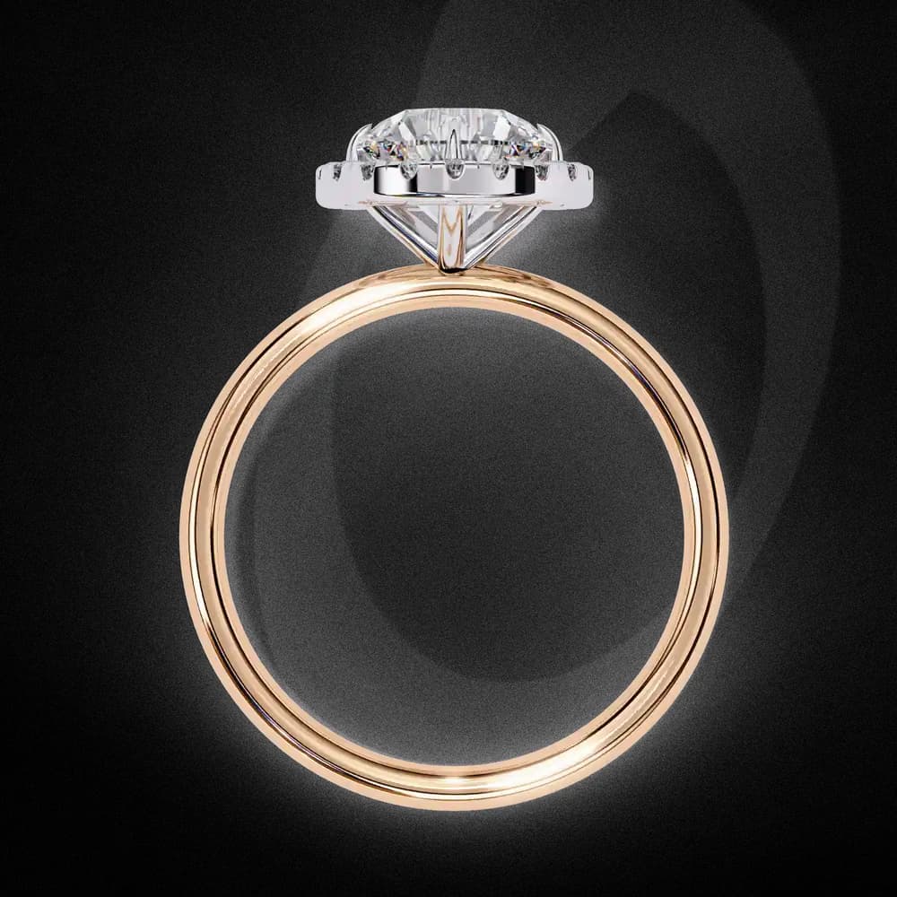 Classic Round Cut Lab Grown Diamond Halo Engagement Ring - Image 7 Classic Round Cut Lab Grown Diamond Halo Engagement Ring, view 7 of 12