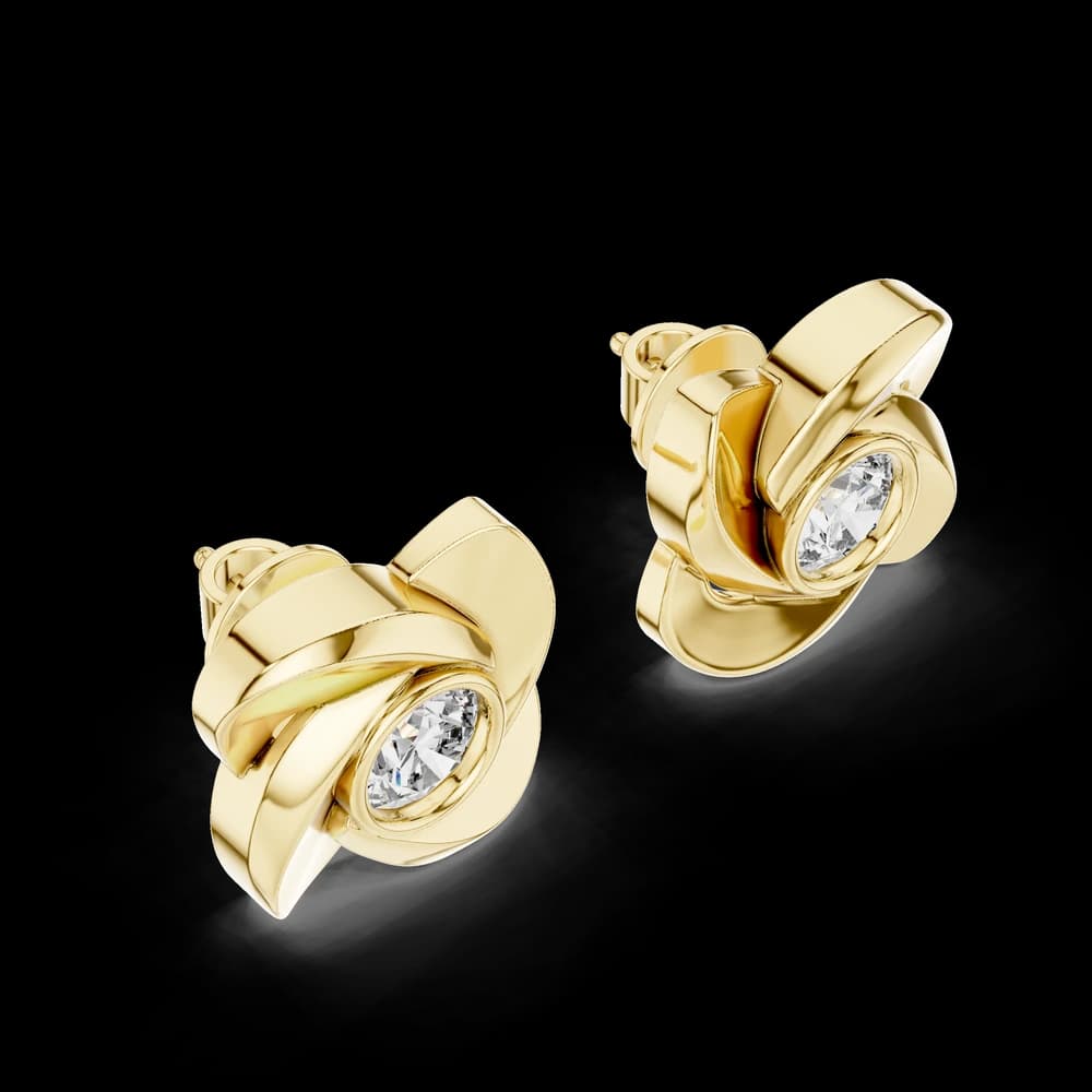 Classic Round Lab Grown Diamond Earrings - Image 2 Classic Round Lab Grown Diamond Earrings, view 2 of 3