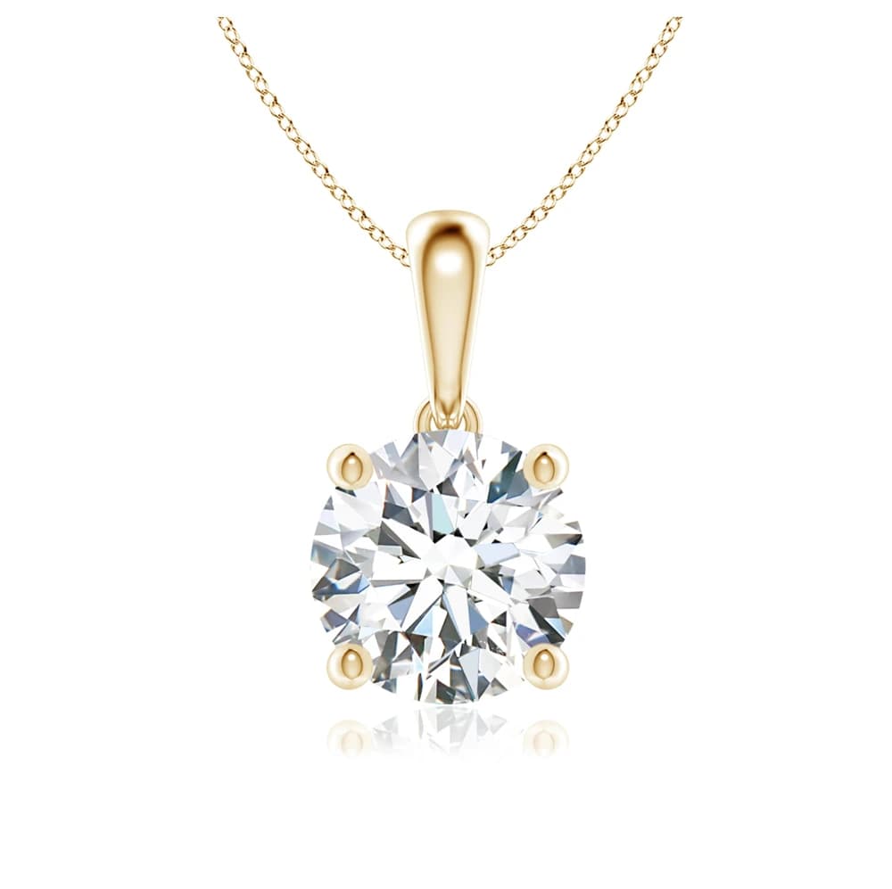 Classic Round Lab Grown Diamond Solitaire Pendant with Chain - Image 1 Classic Round Lab Grown Diamond Solitaire Pendant with Chain, view 1 of 4