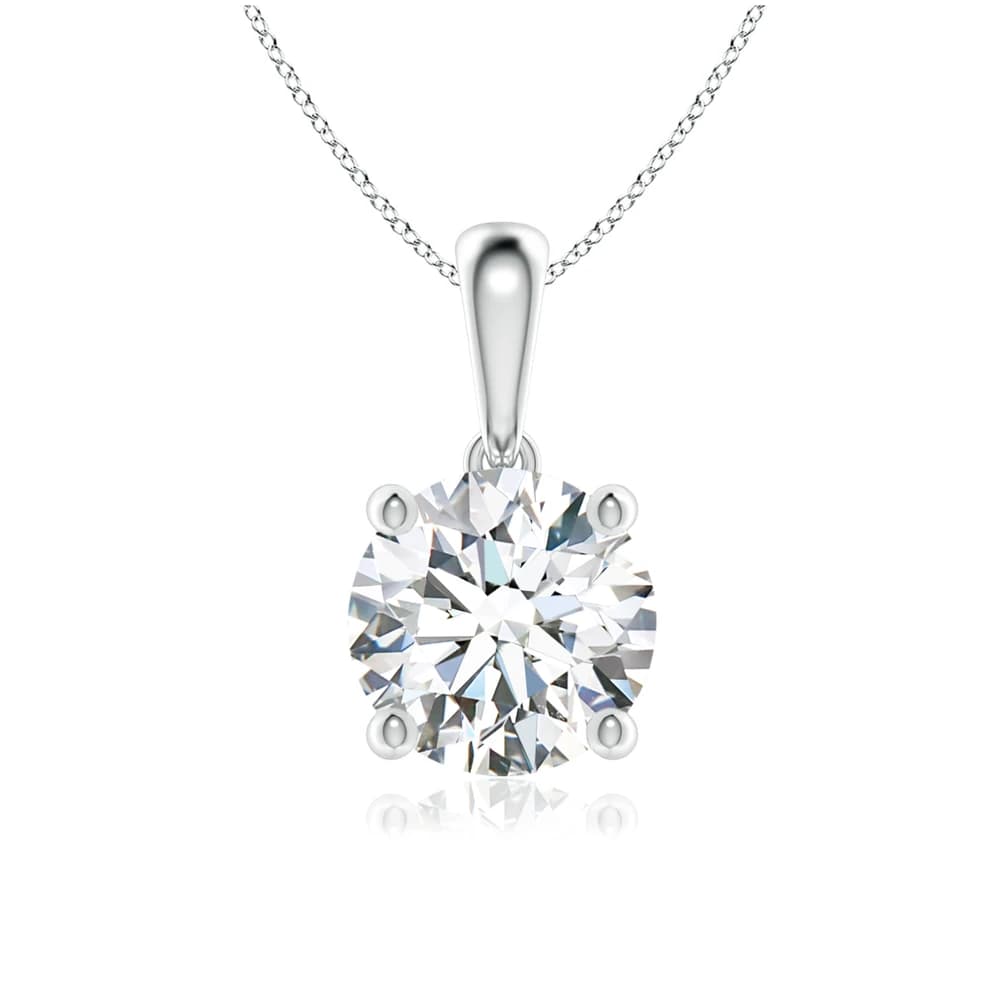 Classic Round Lab Grown Diamond Solitaire Pendant with Chain - Image 2 Classic Round Lab Grown Diamond Solitaire Pendant with Chain, view 2 of 4