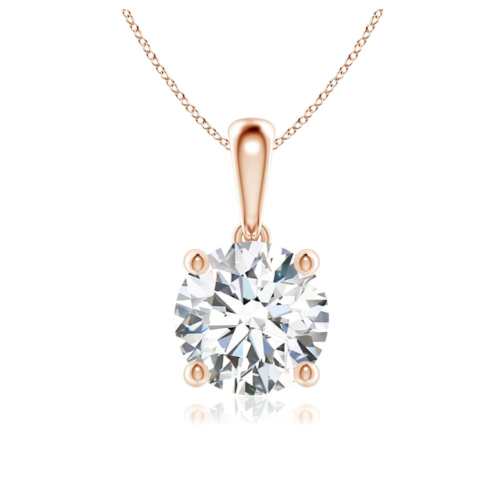 Classic Round Lab Grown Diamond Solitaire Pendant with Chain - Image 3 Classic Round Lab Grown Diamond Solitaire Pendant with Chain, view 3 of 4