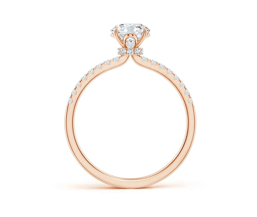 Classic Round Lab Grown Diamond Hidden Halo Ring - Image 2 Classic Round Lab Grown Diamond Hidden Halo Ring, view 2 of 5