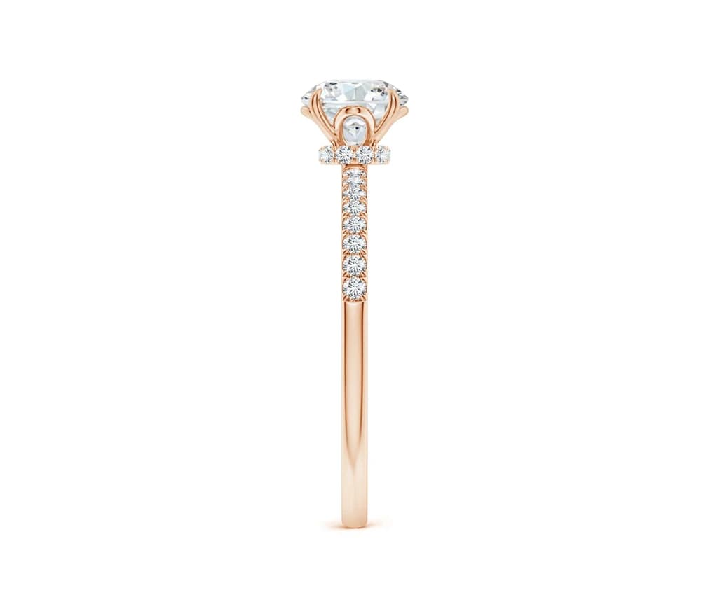 Classic Round Lab Grown Diamond Hidden Halo Ring - Image 3 Classic Round Lab Grown Diamond Hidden Halo Ring, view 3 of 5