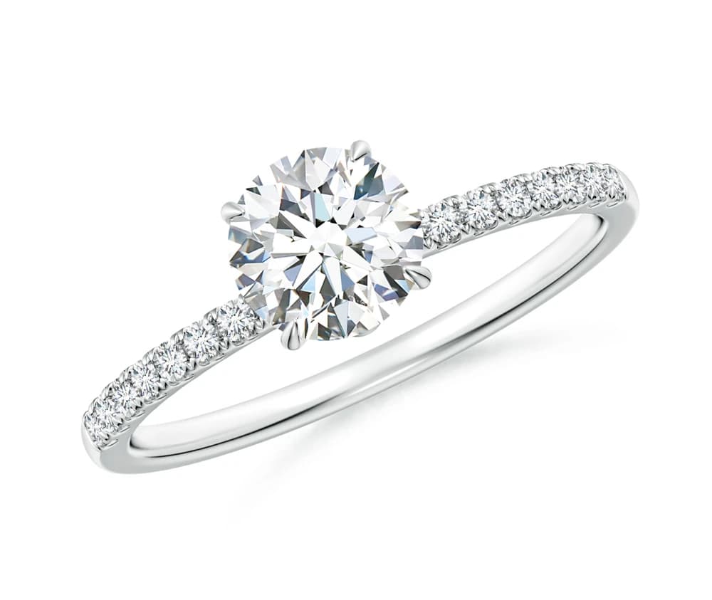 Classic Round Lab Grown Diamond Hidden Halo Ring - Image 4 Classic Round Lab Grown Diamond Hidden Halo Ring, view 4 of 5