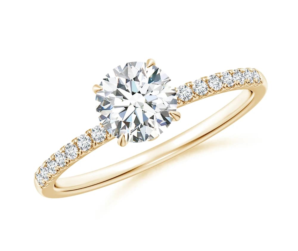 Classic Round Lab Grown Diamond Hidden Halo Ring - Image 5 Classic Round Lab Grown Diamond Hidden Halo Ring, view 5 of 5