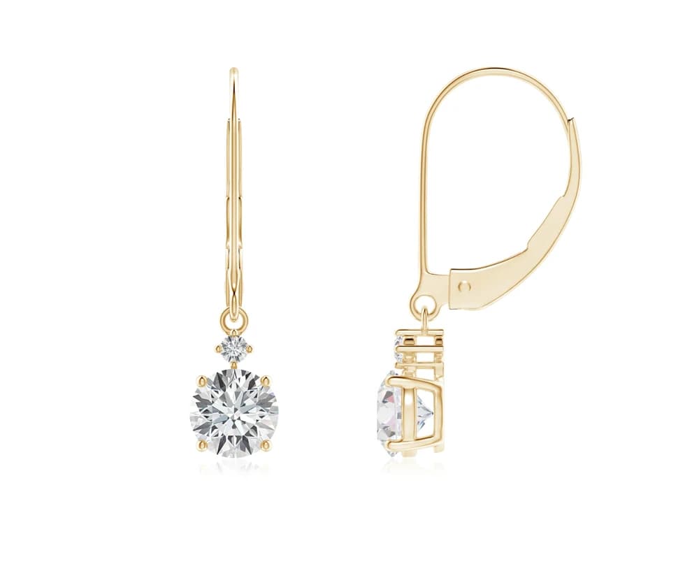 Classic Solitaire Lab Grown Diamond Drop Earrings - Image 1 Classic Solitaire Lab Grown Diamond Drop Earrings, view 1 of 4