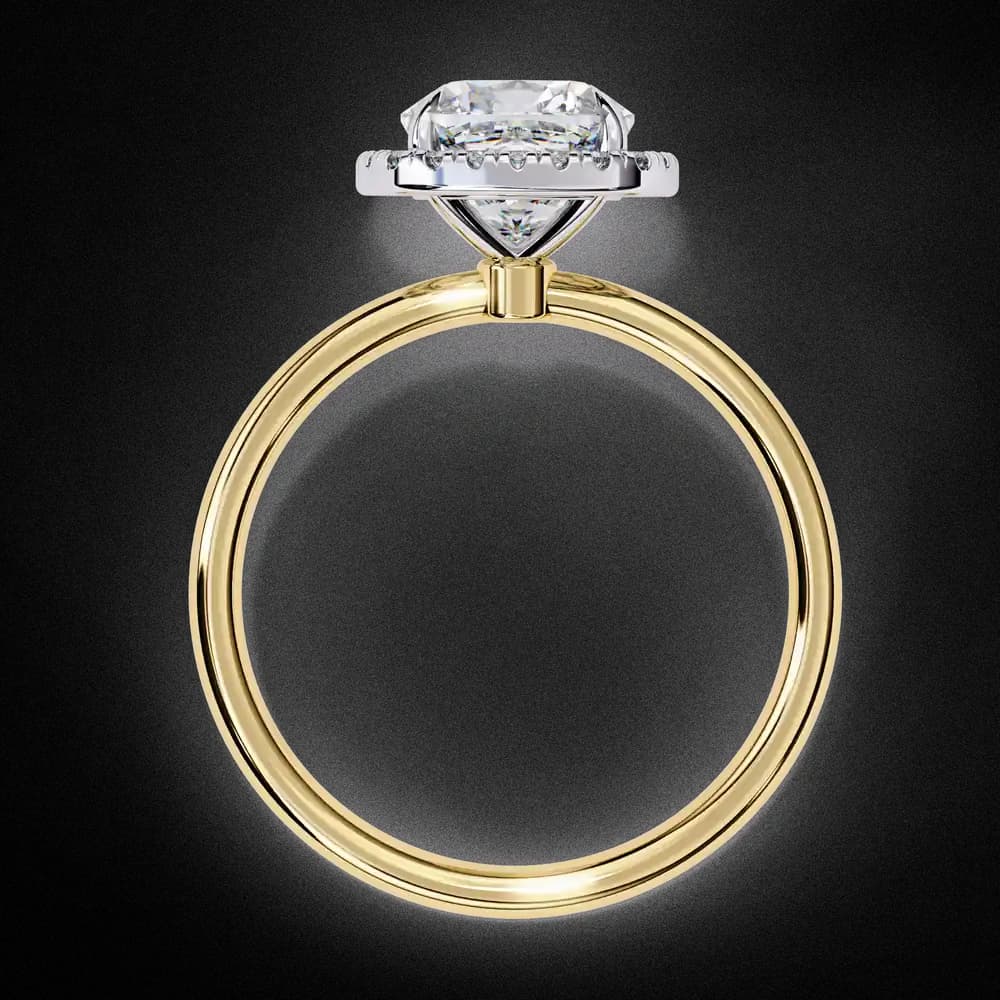 Classic Square Cushion Cut Lab Grown Diamond Halo Engagement Ring - Image 11 Classic Square Cushion Cut Lab Grown Diamond Halo Engagement Ring, view 11 of 12