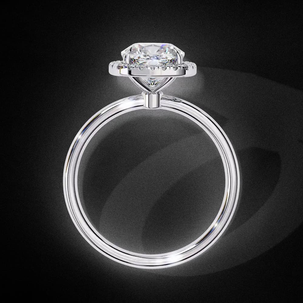 Classic Square Cushion Cut Lab Grown Diamond Halo Engagement Ring - Image 3 Classic Square Cushion Cut Lab Grown Diamond Halo Engagement Ring, view 3 of 12