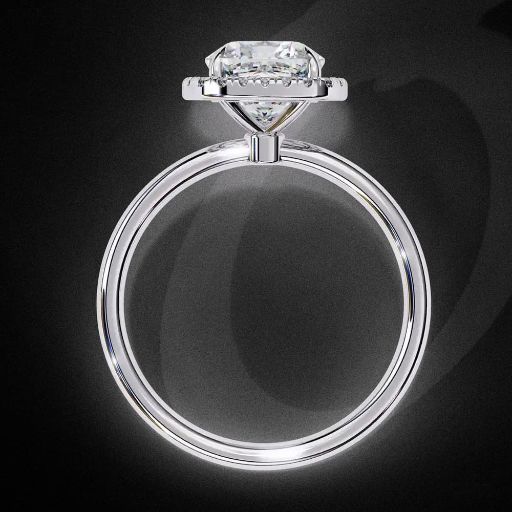 Classic Square Cushion Cut Lab Grown Diamond Halo Engagement Ring - Image 5 Classic Square Cushion Cut Lab Grown Diamond Halo Engagement Ring, view 5 of 12