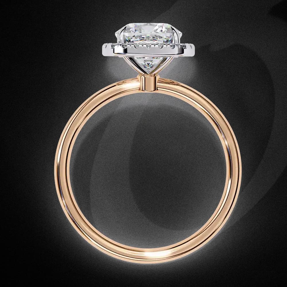 Classic Square Cushion Cut Lab Grown Diamond Halo Engagement Ring - Image 6 Classic Square Cushion Cut Lab Grown Diamond Halo Engagement Ring, view 6 of 12